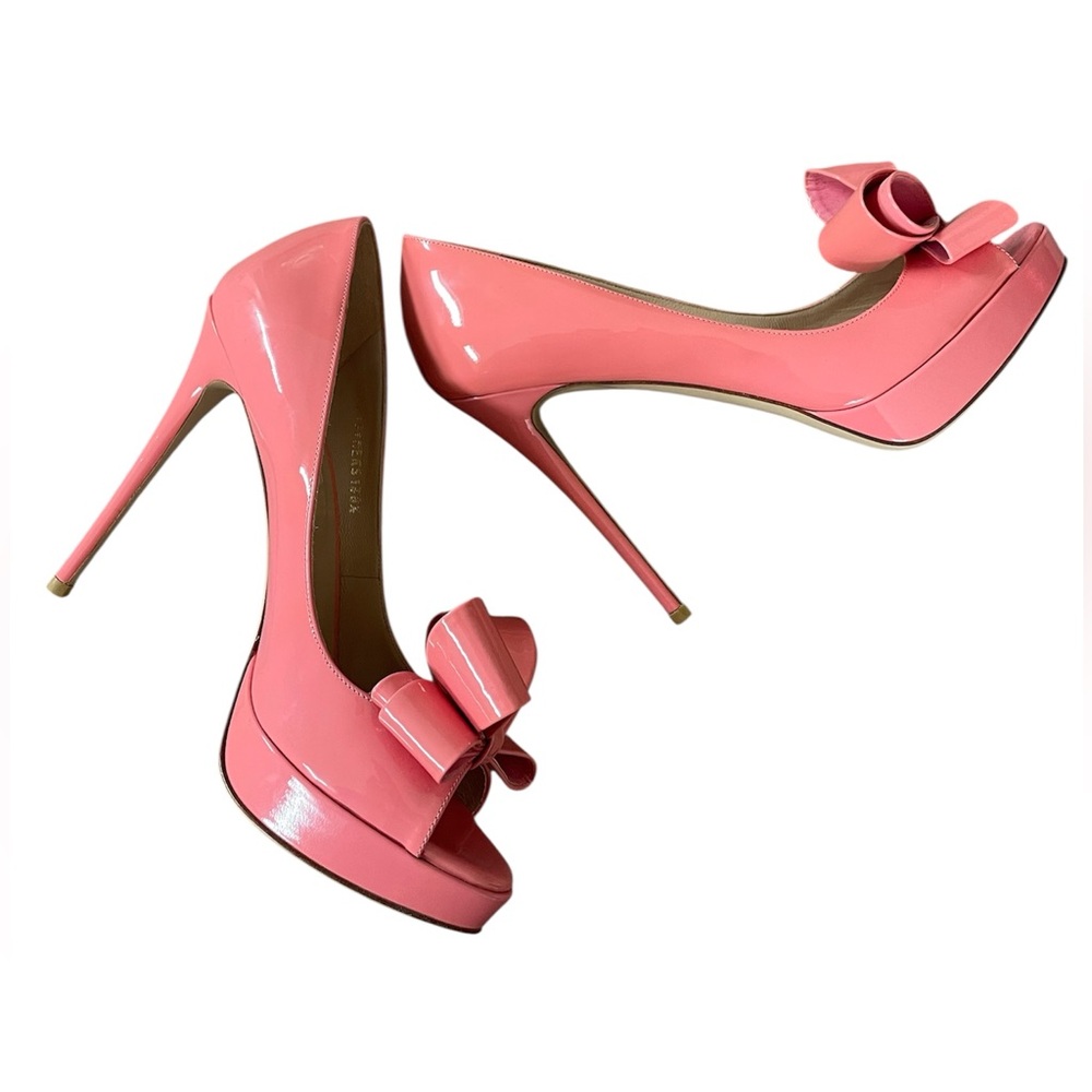 Valentino Garavani Pink Patent Bow Heels